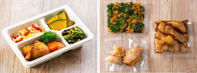 お弁当タイプと料理キットタイプ